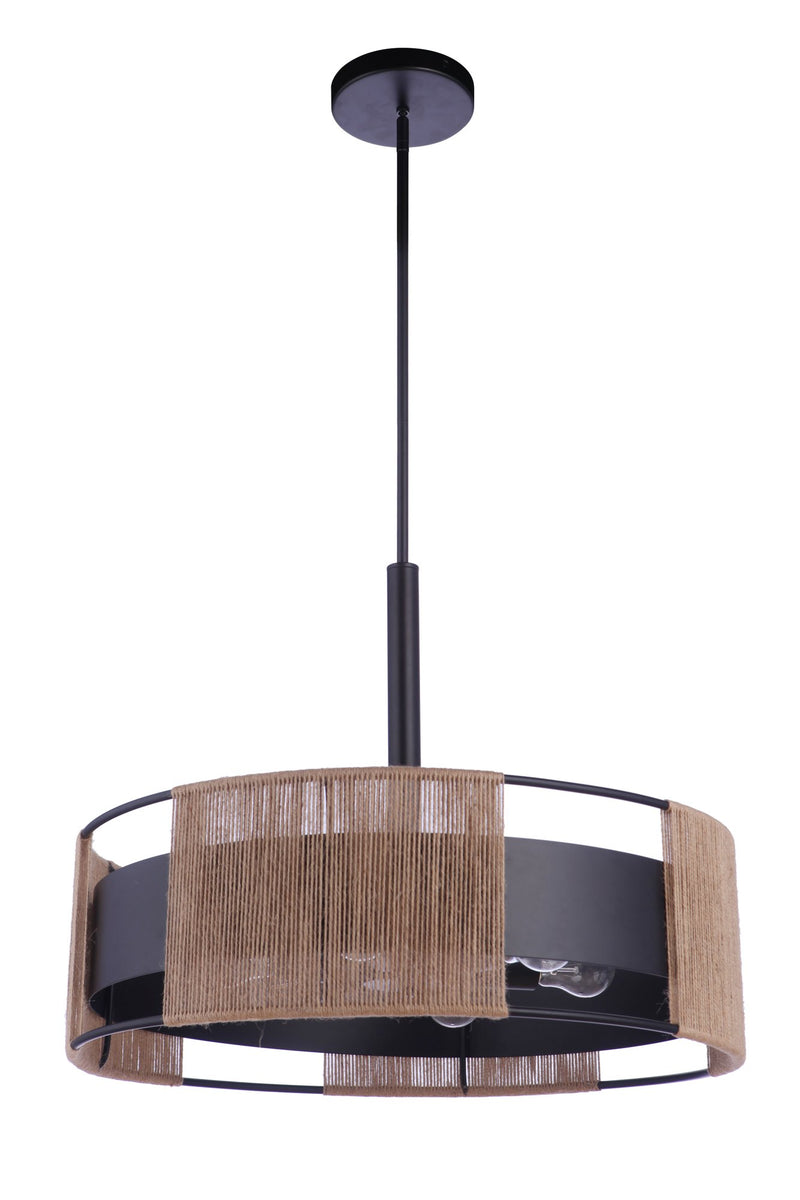 Kensey 6 Light 24" Pendant in Flat Black