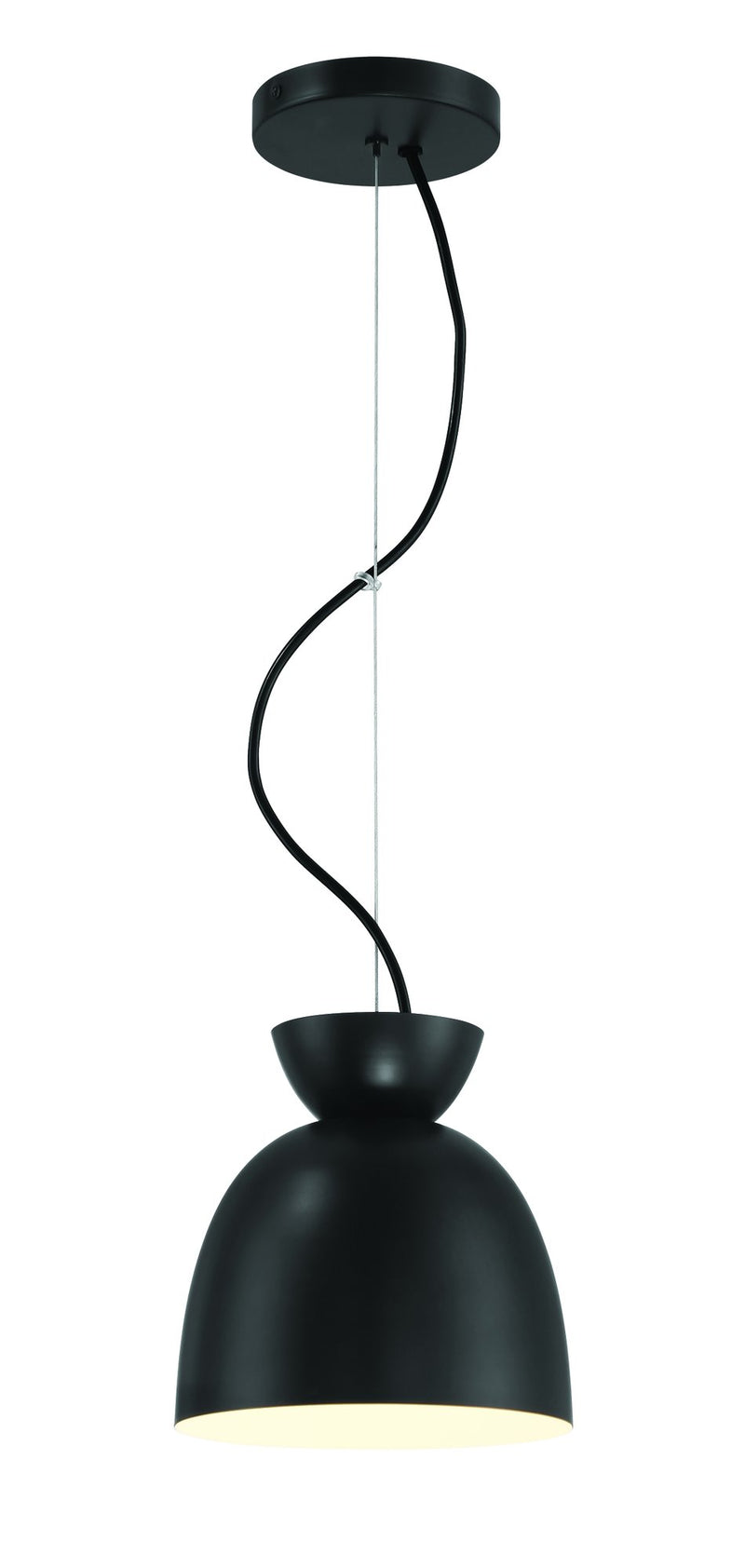Ventura Dome 1 Light 7.5" Mini Pendant in Flat Black