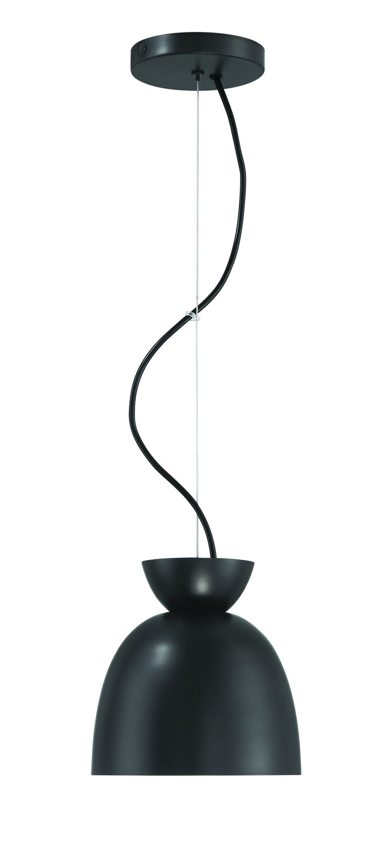 Ventura Dome 1 Light 7.5" Mini Pendant in Flat Black
