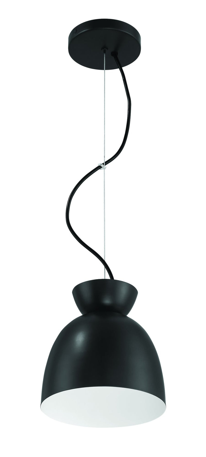 Ventura Dome 1 Light 7.5" Mini Pendant in Flat Black