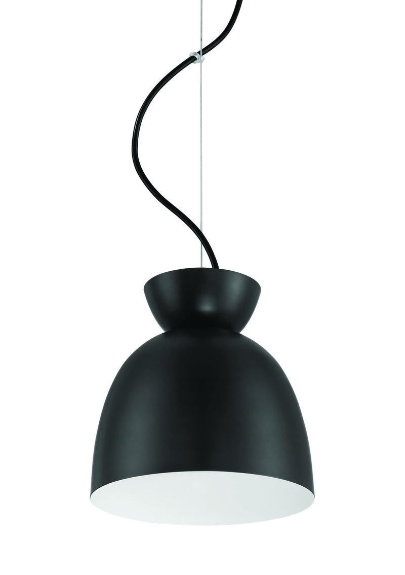 Ventura Dome 1 Light 7.5" Mini Pendant in Flat Black