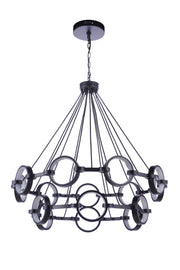 Context 15 Light 36" LED Chandelier in Flat Black