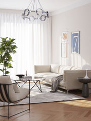 Context 6 Light 28" LED Chandelier in Chrome