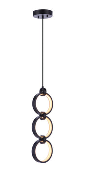 Context 3 Light 5.13" LED Pendant in Flat Black