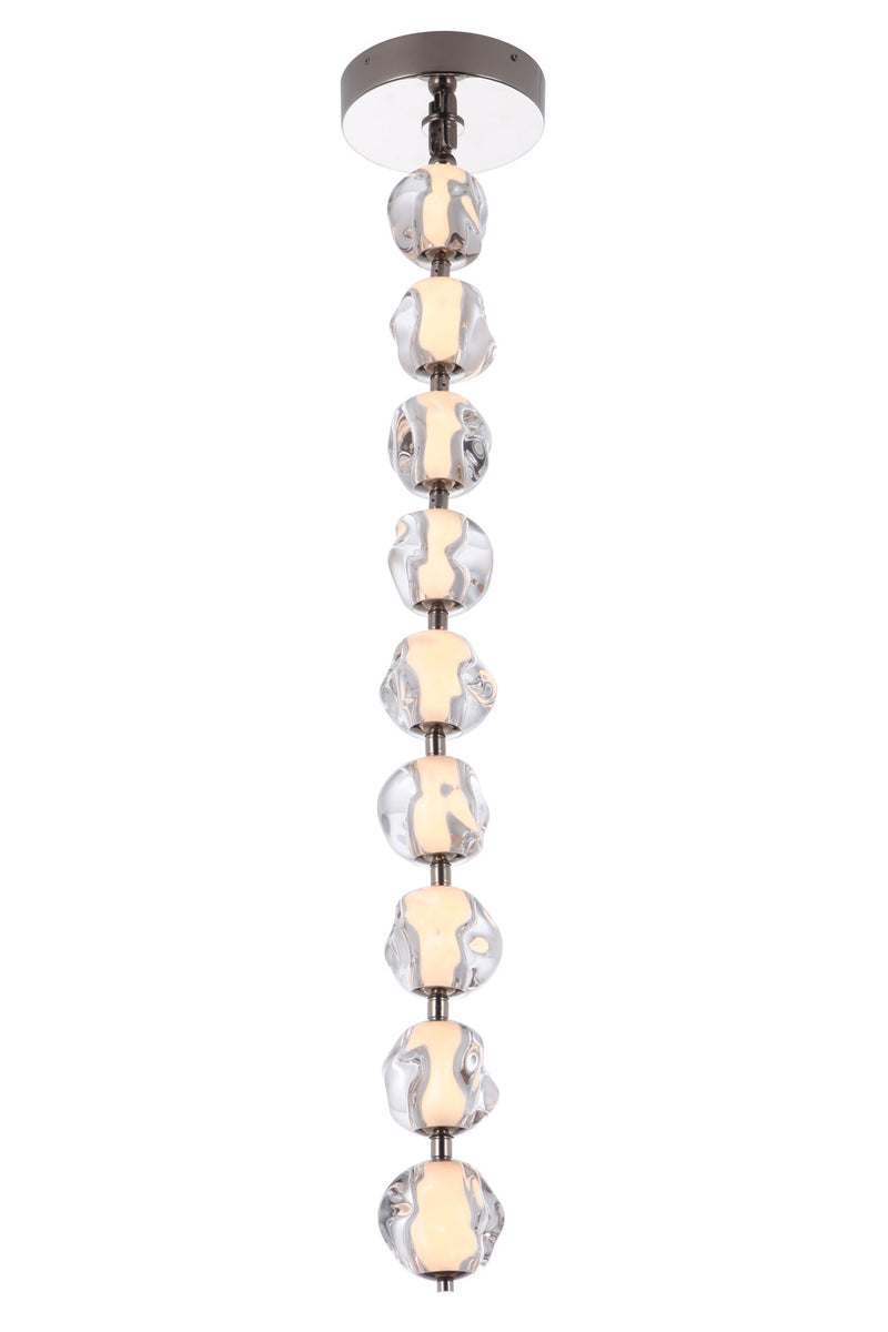 Jackie 9 Light 8.3" LED Pendant in Polished Nickel