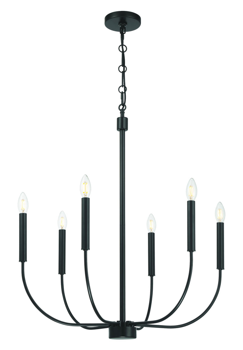 Traci 6 Light 26.38" Chandelier in Flat Black
