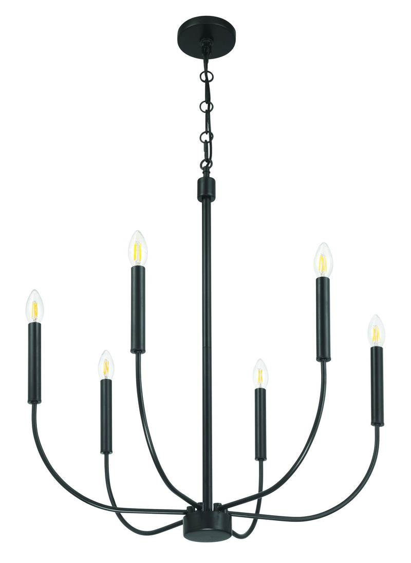 Traci 6 Light 26.38" Chandelier in Flat Black