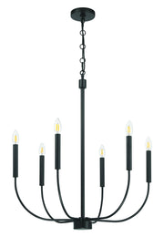 Traci 6 Light 26.38" Chandelier in Flat Black