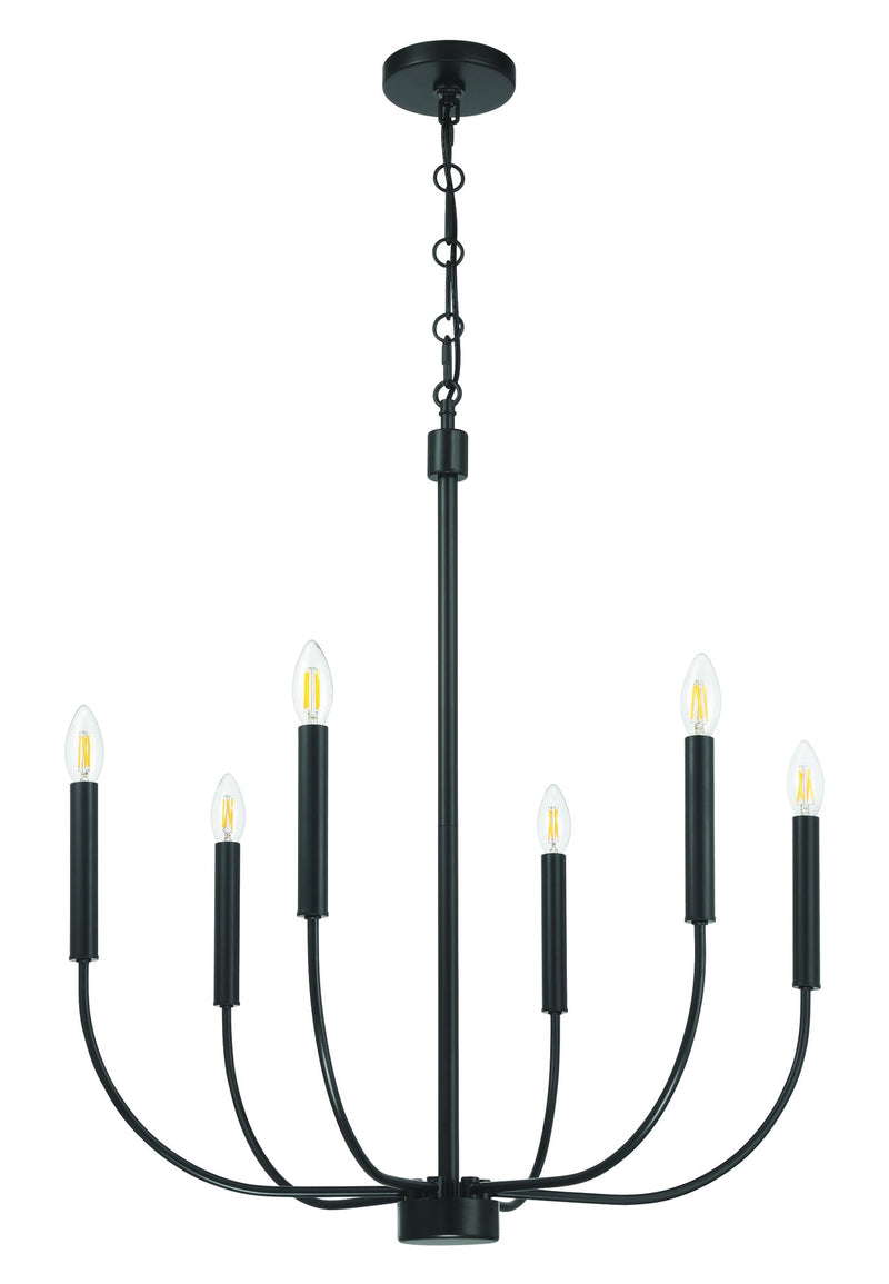 Traci 6 Light 26.38" Chandelier in Flat Black