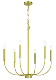 Traci 6 Light 26.38" Chandelier in Satin Brass