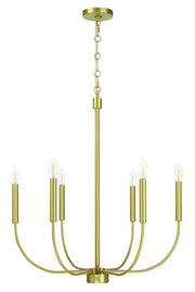 Traci 6 Light 26.38" Chandelier in Satin Brass