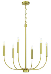 Traci 6 Light 26.38" Chandelier in Satin Brass