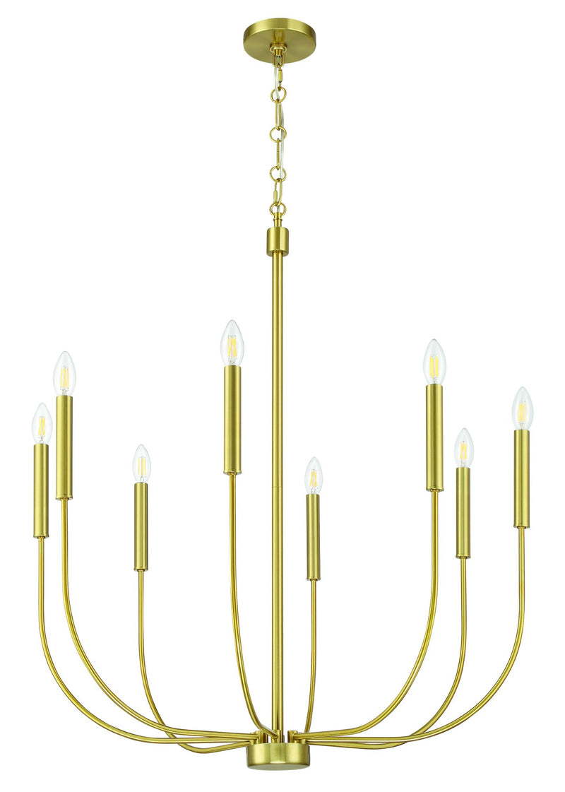 Traci 8 Light 30.75" Chandelier in Satin Brass