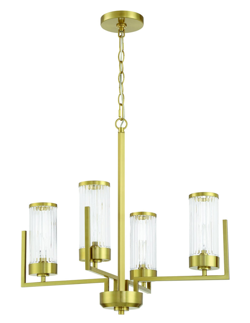 Whittley 4 Light 23.75" Chandelier in Satin Brass