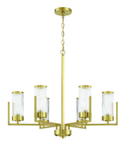 Whittley 6 Light 29.75" Chandelier in Satin Brass