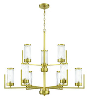 Whittley 9 Light 35.88" Chandelier in Satin Brass