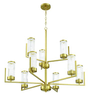 Whittley 9 Light 35.88" Chandelier in Satin Brass