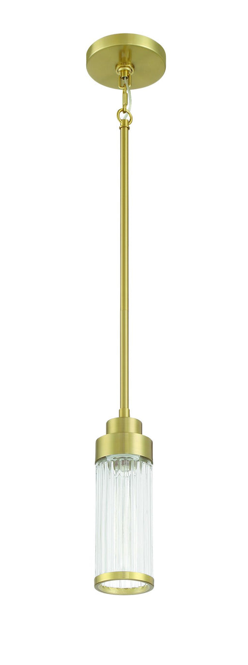 Whittley 1 Light 5" Mini Pendant in Satin Brass