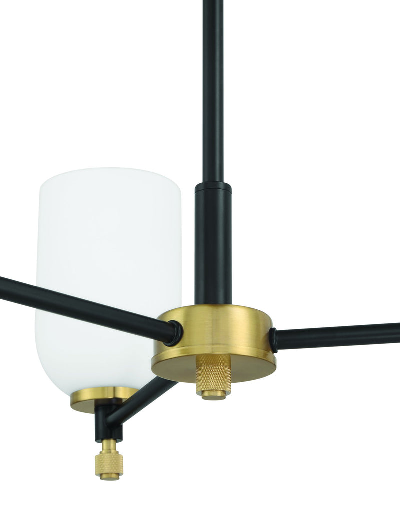 Council 3 Light 22" Chandelier in Flat Black/Satin Brass