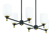Council 6 Light 15" Island in Flat Black/Satin Brass