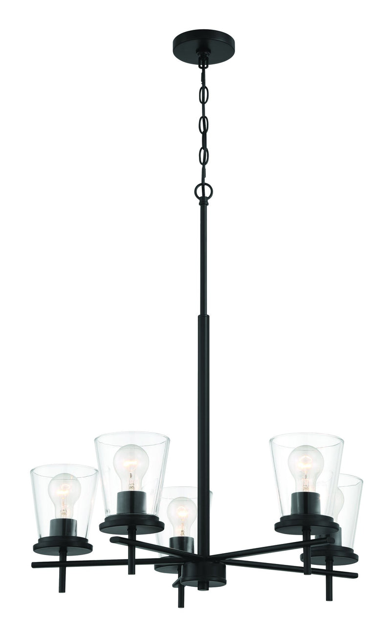 Connell 5 Light 25" Chandelier in Flat Black