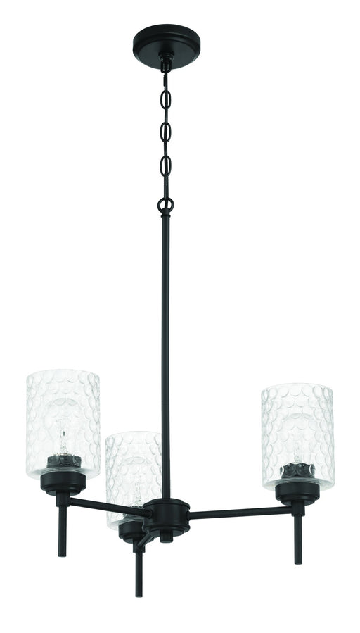 Claire 3 Light 20" Chandelier in Flat Black