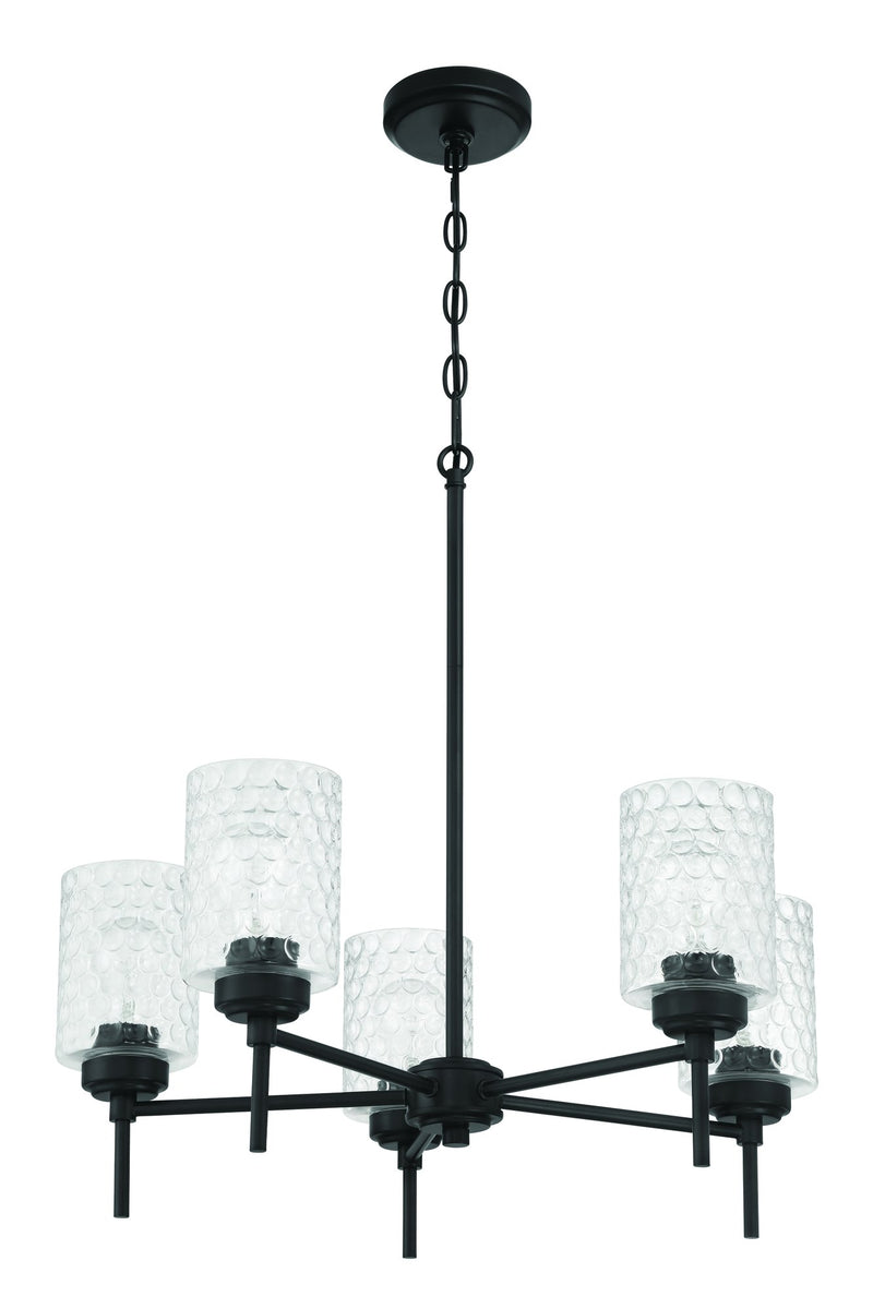 Claire 5 Light 24.25" Chandelier in Flat Black