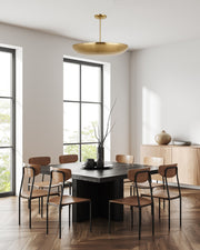 Isabel 5 Light 32" Convertible Semi-Flush in Satin Brass