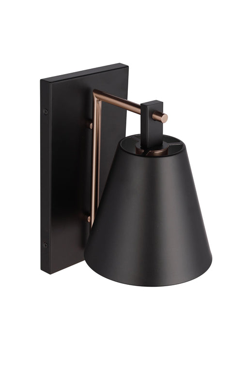 Blake 1 Light 6.3" Wall Sconce in Flat Black/Satin Brass