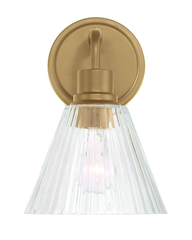 Pleated 1 Light 7.13" Wall Sconce in Premium Bronze
