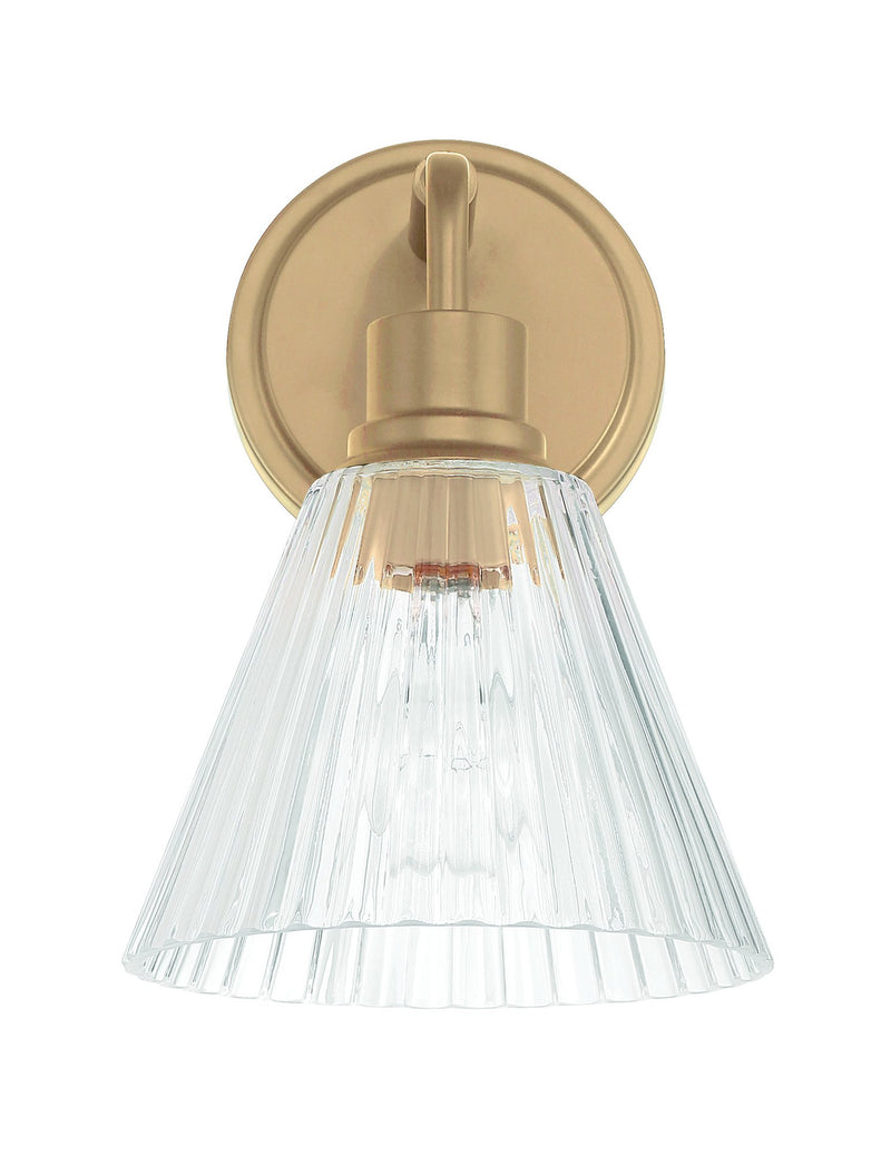 Pleated 1 Light 7.13" Wall Sconce in Premium Bronze
