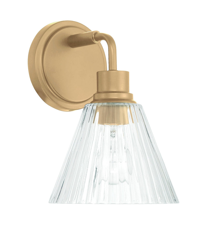Pleated 1 Light 7.13" Wall Sconce in Premium Bronze