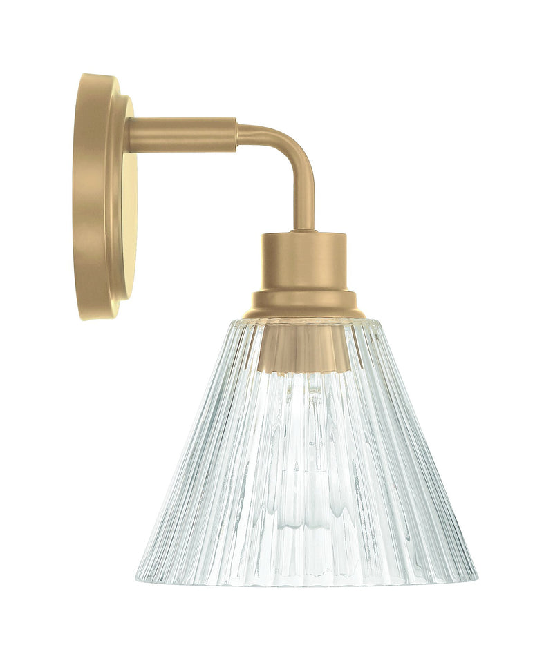 Pleated 1 Light 7.13" Wall Sconce in Premium Bronze