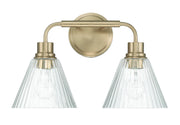 Pleated 2 Light 16.88" Vanity in Premium Bronze