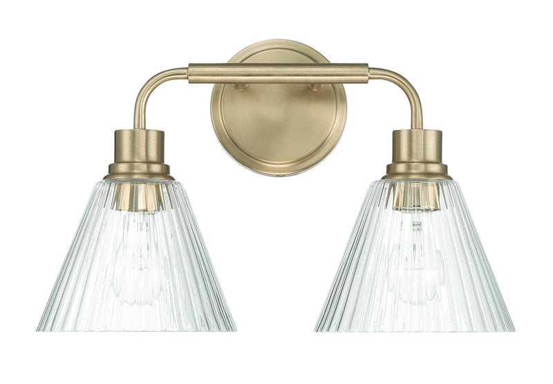 Pleated 2 Light 16.88" Vanity in Premium Bronze