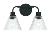 Pleated 2 Light 16.88" Vanity in Flat Black