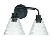 Pleated 2 Light 16.88" Vanity in Flat Black
