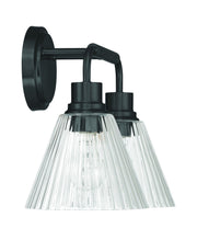 Pleated 2 Light 16.88" Vanity in Flat Black