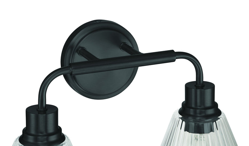 Pleated 2 Light 16.88" Vanity in Flat Black