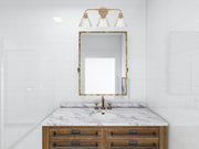 Pleated 3 Light 25" Vanity in Premium Bronze