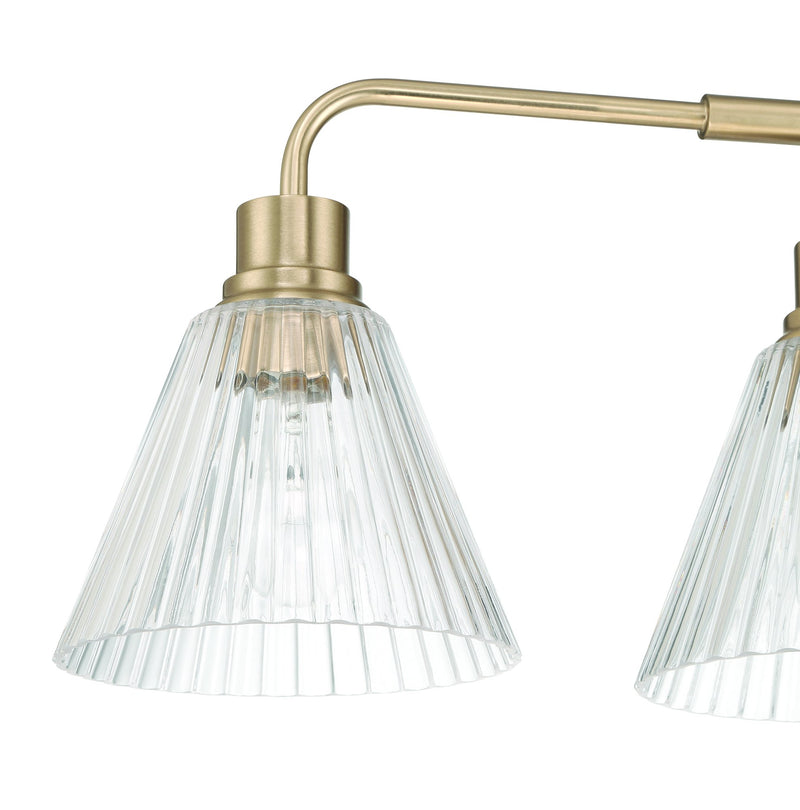 Pleated 4 Light 34" Vanity in Premium Bronze