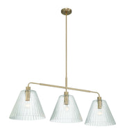 Pleated 3 Light 14" Island in Premium Bronze