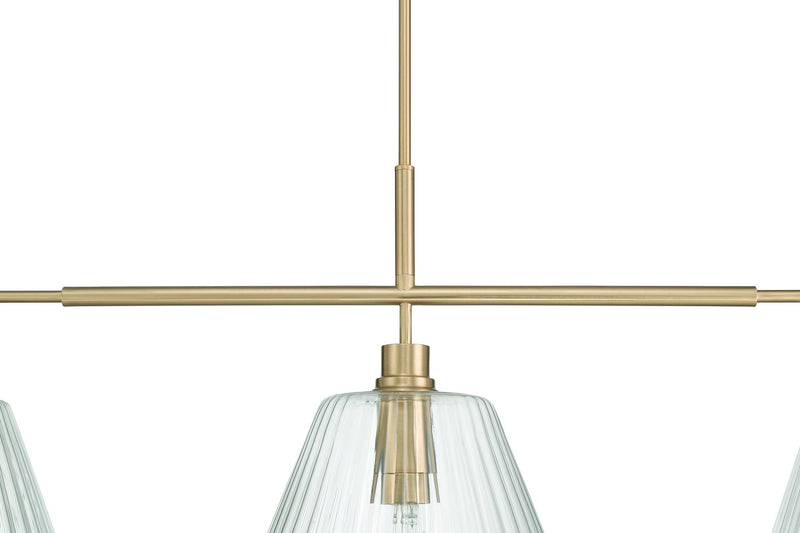 Pleated 3 Light 14" Island in Premium Bronze