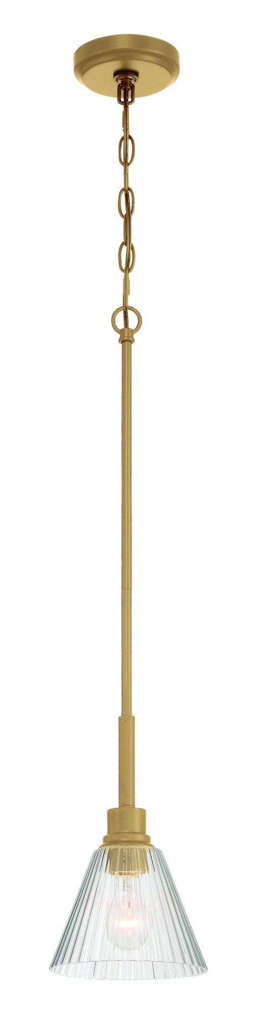 Pleated 1 Light 7.13" Mini Pendant in Premium Bronze