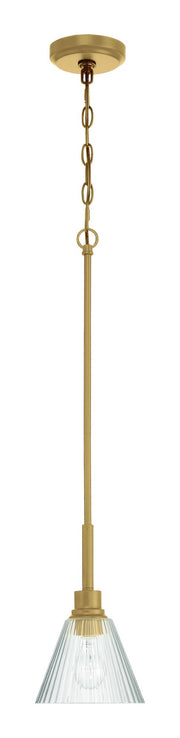 Pleated 1 Light 7.13" Mini Pendant in Premium Bronze