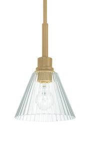 Pleated 1 Light 7.13" Mini Pendant in Premium Bronze
