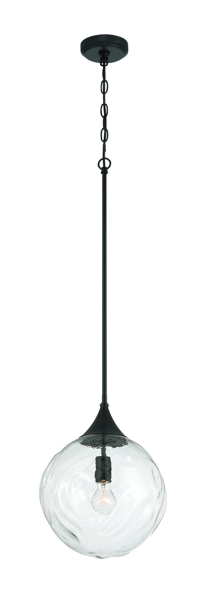 Reflection 1 Light 12" Pendant in Flat Black