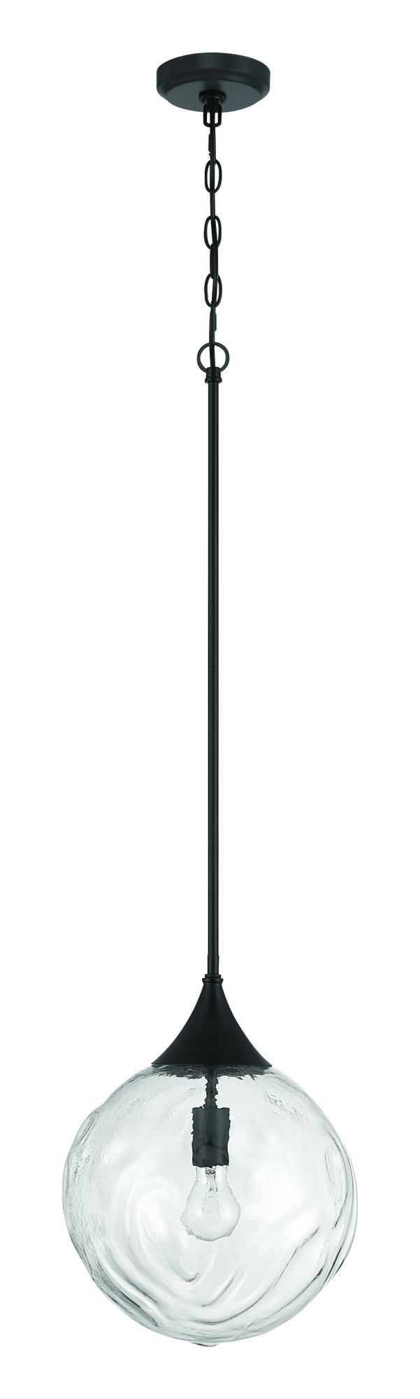 Reflection 1 Light 12" Pendant in Flat Black