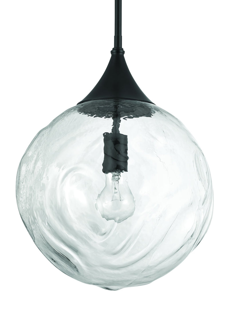 Reflection 1 Light 12" Pendant in Flat Black