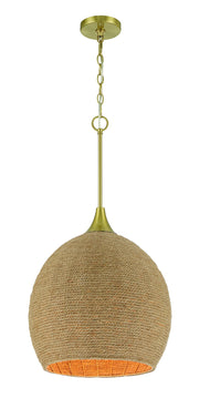 Keira 1 Light 16" Pendant in Satin Brass